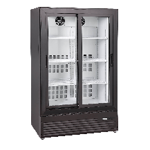 Szafa chłodnicza przeszklona DC287SLBC | drzwi przesuwne | czarna | 302 l