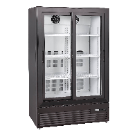 Szafa chłodnicza przeszklona DC287SLBC | drzwi przesuwne | czarna | 302 l