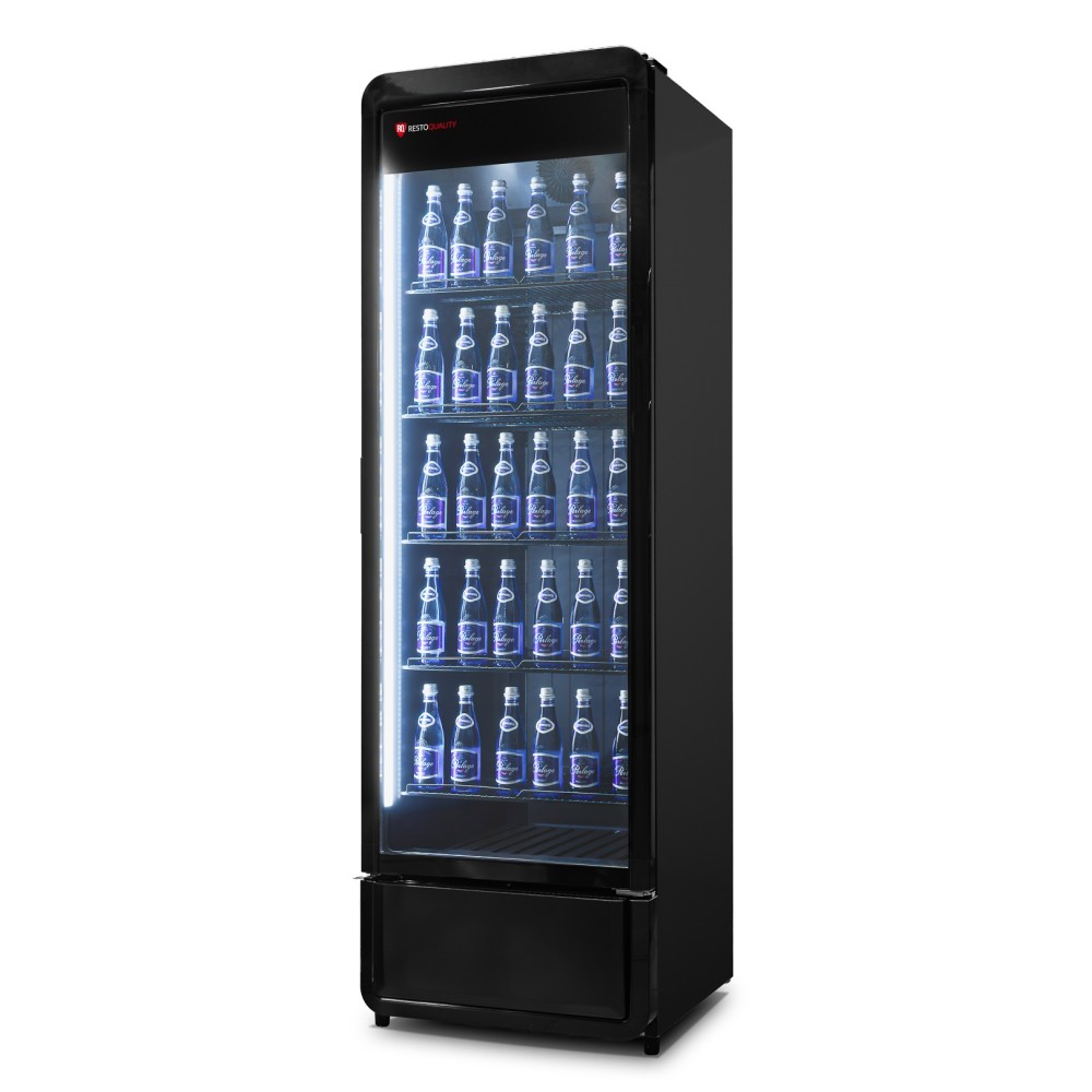 Szafa chłodnicza przeszklona RQ380-BLACK | 595x600x1870 mm | 377 l