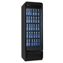 Szafa chłodnicza przeszklona RQ380-BLACK | 595x600x1870 mm | 377 l