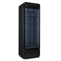 Szafa chłodnicza przeszklona RQ380-BLACK | 595x600x1870 mm | 377 l