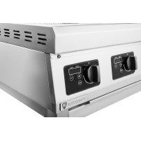 Kuchnia indukcyjna z rantem | 4-palnikowa | 12 kW | 400 V | podstawa otwarta | spawana | 750x700x850 mm