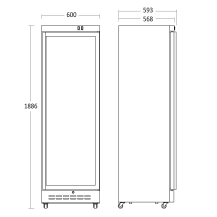 Szafa chłodnicza przeszklona Resto Quality DC389WD | 600x570x1886 mm | biały | 360 l