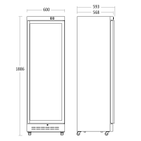 Szafa chłodnicza przeszklona Resto Quality DC389WD | 600x570x1886 mm | biały | 360 l