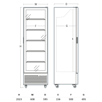 Szafa chłodnicza przeszklona Resto Quality DC426BGD | 608x595x2023 mm | czarny | 361 l