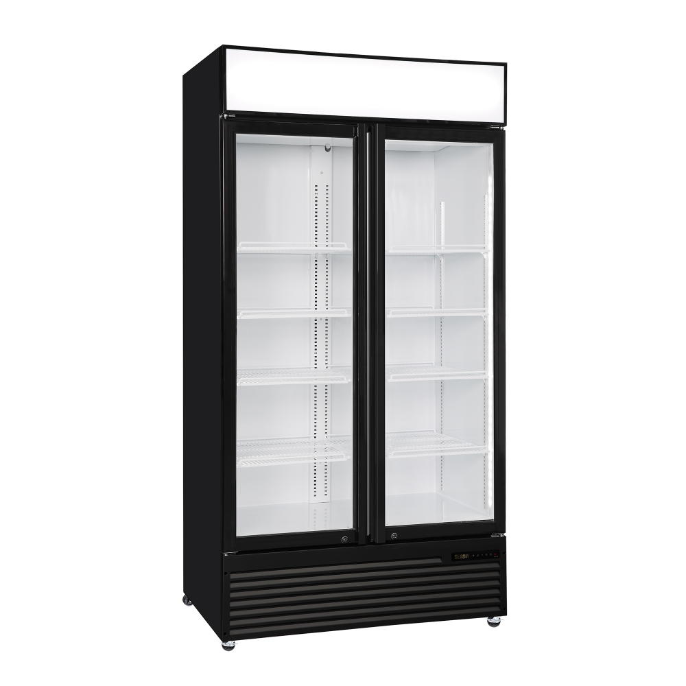 Szafa chłodnicza przeszklona Resto Quality DCC802BWD | 1000x695x2023 mm | czarny (wnętrze białe) | 776 l