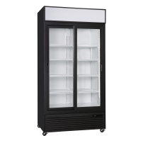 Szafa chłodnicza przeszklona Resto Quality DCC802BWSLD | drzwi przesuwne | 1000x700x2023 mm | czarny (wnętrze białe) | 690 l