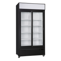 Szafa chłodnicza przeszklona Resto Quality DCC802BWSLD | drzwi przesuwne | 1000x700x2023 mm | czarny (wnętrze białe) | 690 l