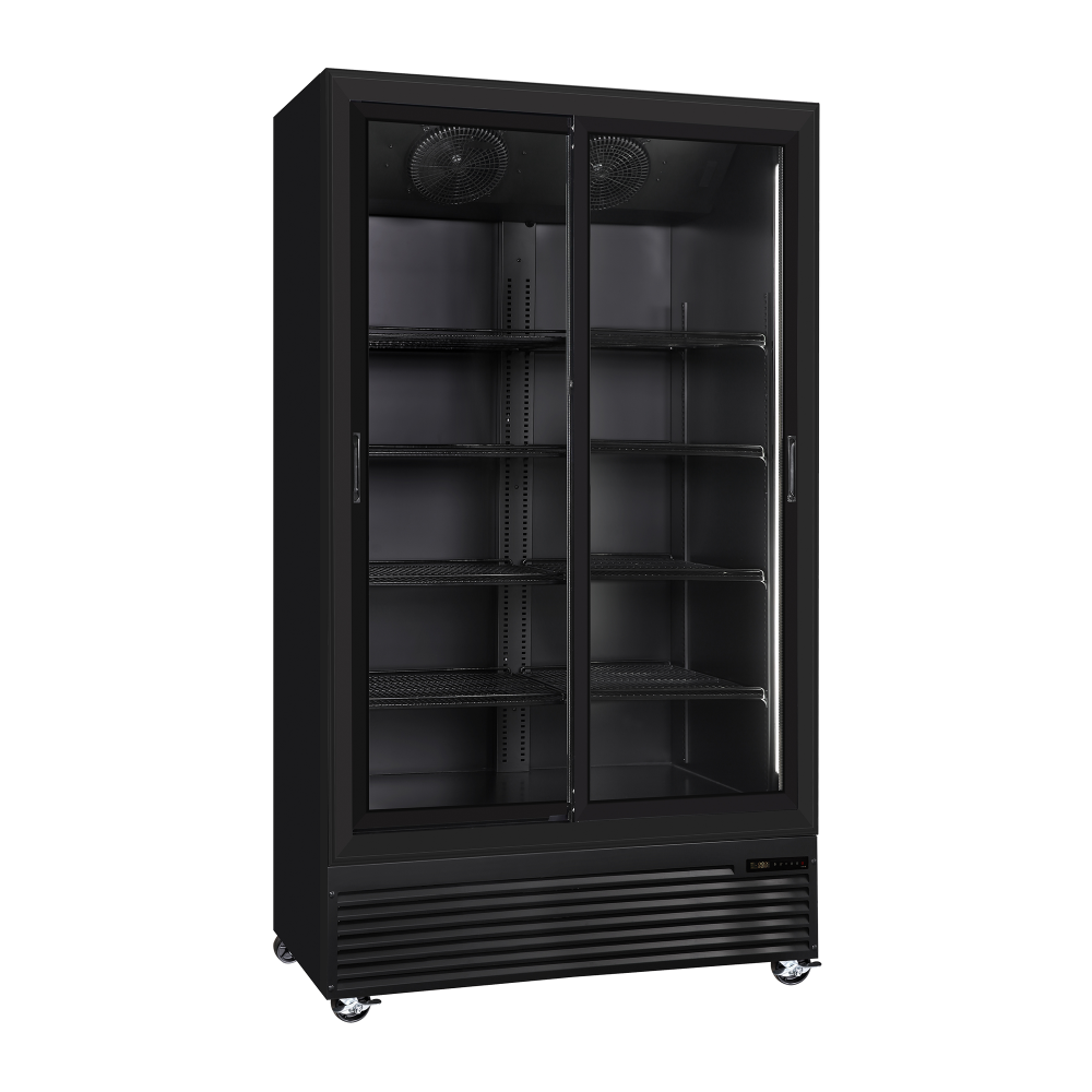 Szafa chłodnicza przeszklona Resto Quality DC1000BSLD | drzwi przesuwne | 1130x724x2023 mm | czarny | 933 l