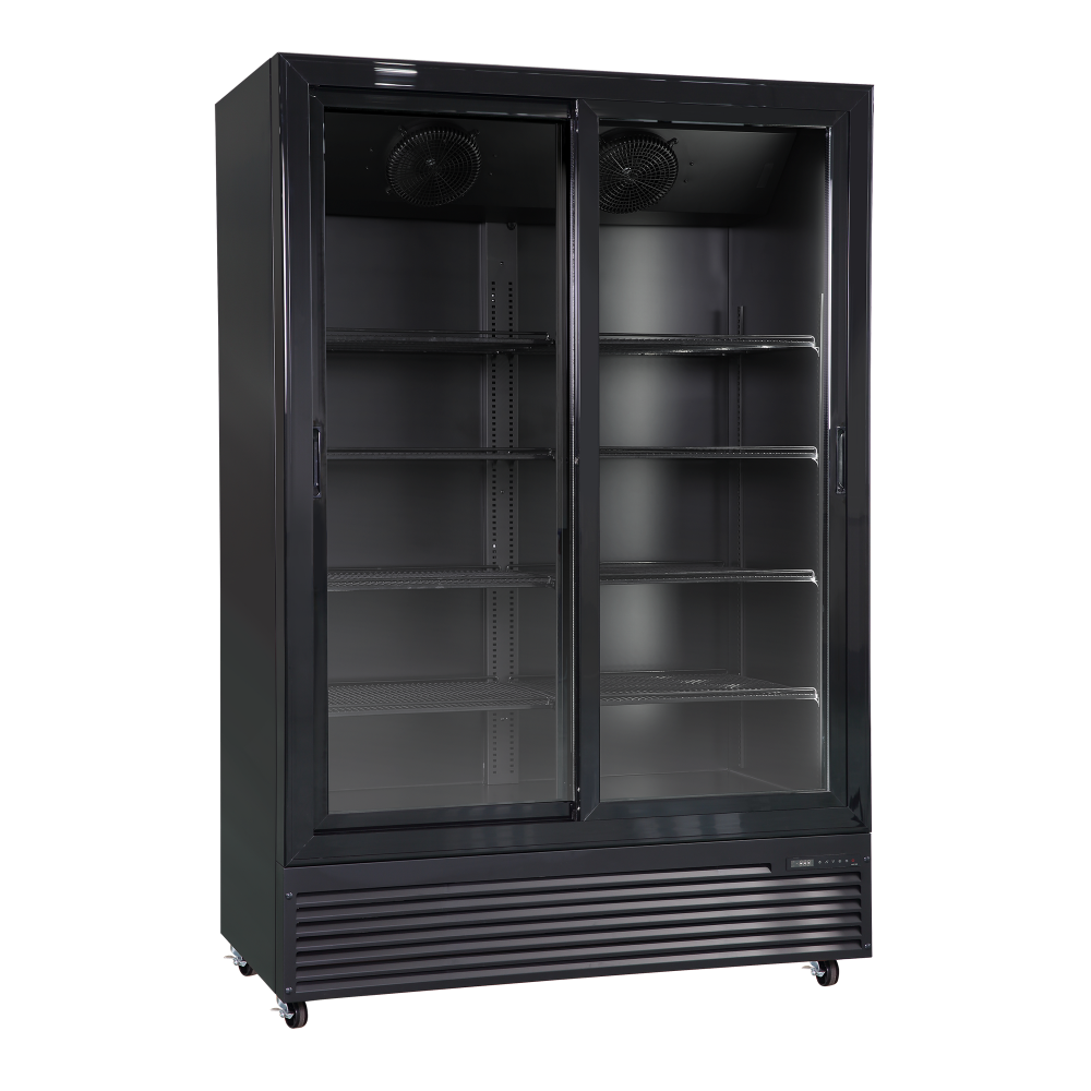 Szafa chłodnicza przeszklona Resto Quality DC1300BSLD | drzwi przesuwne | 1330x725x2023 mm | czarny | 1116 l