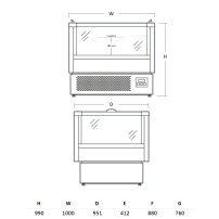 Wyspa chłodniczo-mroźnicza Resto Quality IMC1000BD | 1000x951x990 mm | 230 l