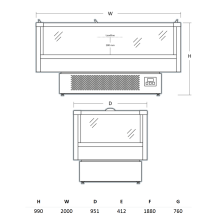 Wyspa chłodniczo-mroźnicza Resto Quality IMC2000BD | 2000x951x990 mm | 485 l
