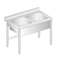 STÓŁ Z DWOMA ZLEWAMI 1200x600x850 Dora-Metal DM-S-3009