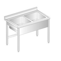 STÓŁ Z DWOMA ZLEWAMI 1200x600x850 Dora-Metal DM-S-3009