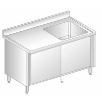STÓŁ ZE ZLEWEM I SZAFKĄ 1300x700x850 Dora-Metal DM-S-3211