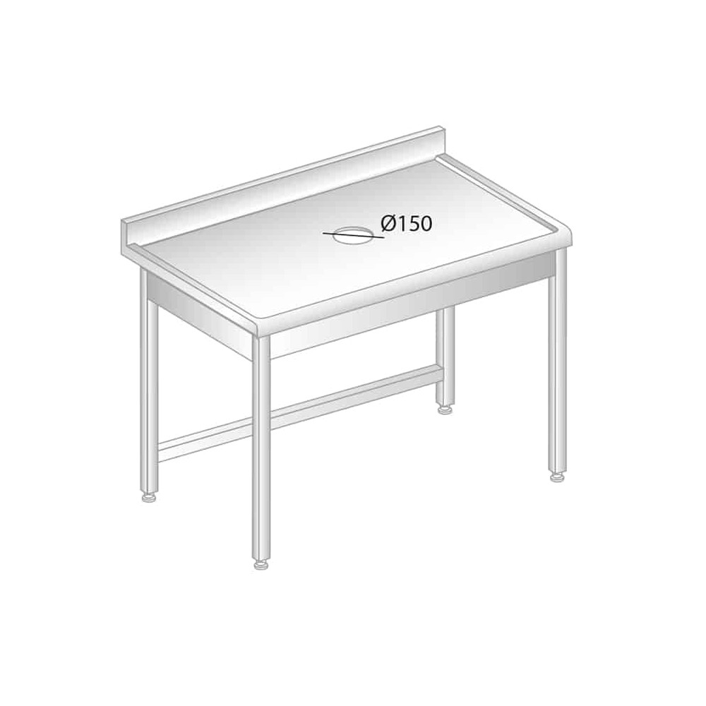 STÓŁ Z OTWOREM NA ODPADKI 1500x700x850 Dora-Metal DM-S-3228