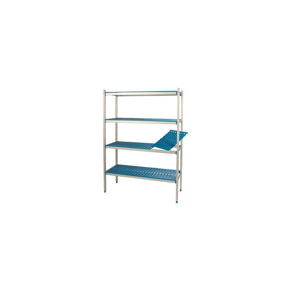 Regał aluminiowo-polipropylenowy wolnostojący – 3 półkowy – 1070x600x2000 – ALUSHELF 2PW-63+3P-106