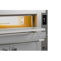 Piec do pizzy 2 komorowy, elektryczny na podstawie, z okapem, o pojemności 2 x 8 x 30 cm, 1630x1130x1820, Italforni Euro EVO EVC
