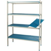 Regał aluminiowo-polipropylenowy wolnostojący – 4 półkowy – 2200x600x2000 – ALUSHELF 3PW-64+4P-106+4P-116