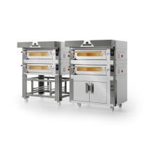 Piec do pizzy 3 komorowy, elektryczny na podstawie, z okapem, o pojemności 3 x 9 x 35 cm, 1450x1520x2020, Italforni Euro EVO EVC