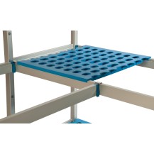 Regał aluminiowo-polipropylenowy narożny – 5 półkowy – 640x400x1750 – ALUSHELF 1PD-45+5P-64+10UM