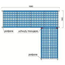 Regał aluminiowo-polipropylenowy łącznikowy – 4 półkowy – 2540x500x2000 – ALUSHELF 1PW-54+4P-125+4P-135+16UM