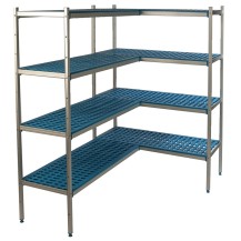 Regał aluminiowo-polipropylenowy łącznikowy – 4 półkowy – 3780x600x2000 – ALUSHELF 2PW-64+8P-126+4P-136+16UM