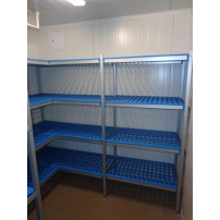Regał aluminiowo-polipropylenowy wolnostojący, 4 półkowy, 1270x400x1750, ALUSHELF 2PD-44+4P-124