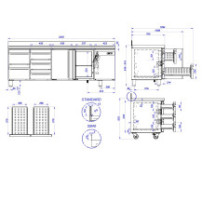 Stół chłodniczy 700 mm GN 1/1 – ASBER GGTP-7-225-40 LRLR SB40