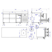 Stół chłodniczy 700 mm GN 1/1 – ASBER ETP-7-180-30 HC LLR SB40