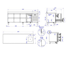 Stół chłodniczy 700 mm GN 1/1 – ASBER ETP-7-225-40 HC LRLR SB40