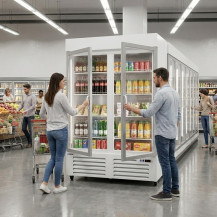 Szafa ekspozycyjna chłodnicza lub mroźnicza z podświetlanym panelem – ASBER APE-952-C HC BL