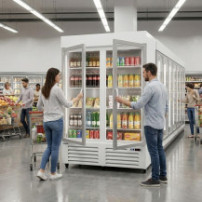 Szafa ekspozycyjna chłodnicza lub mroźnicza z podświetlanym panelem – ASBER APE-952-C HC BL