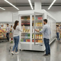 Szafa ekspozycyjna chłodnicza lub mroźnicza z podświetlanym panelem – ASBER APE-952-C HC BL