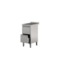 Stół roboczy z szafką i 2 szufladami 800 × 600 mm – ASBER WM-86 PL 2DR – 304 Line