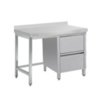 Stół roboczy z szufladami i wzmocnieniem 1400 × 700 mm – ASBER WT-147 PL 2DR – 304 Line