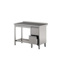 Stół roboczy z szufladami i półką 1600 × 600 mm – ASBER WT-166 PL 2DR S – ECO Line
