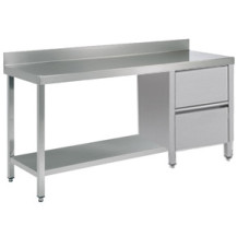 Stół roboczy z szufladami i półką 2100 × 600 mm – ASBER WT-216 PL 2DR S – ECO Line