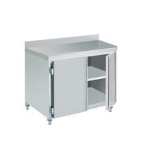 Stół roboczy z szafką z drzwiami skrzydłowymi - jednodrzwiowe 1100 × 700 mm – ASBER WM-117 PL 2HD – ECO Line