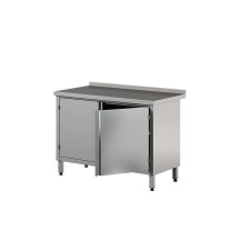 Stół roboczy z szafką z drzwiami skrzydłowymi - jednodrzwiowe 1200 × 700 mm – ASBER WM-127 PL 2HD – 304 Line