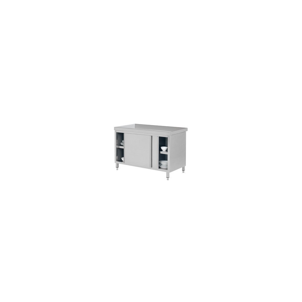 Stół roboczy z szafką i drzwiami suwanymi 1200 × 600 mm – ASBER WM-126 PL 2SD – 304 Line