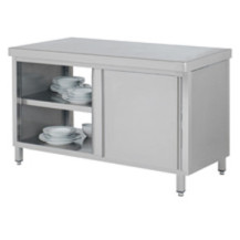 Stół roboczy przelotowy z szafką i drzwiami suwanymi 1600 × 700 mm – ASBER WM-167 PL 4SD – 304 Line