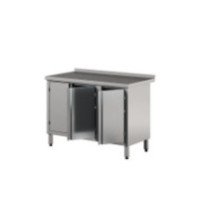 Stół roboczy z szafką z drzwiami skrzydłowymi– trzydrzwiowe 1400 × 600 mm – ASBER WM-146 PL 3HD – 304 Line