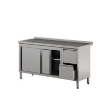 Stół roboczy z szafką z drzwiami suwanymi i szufladami 1700 × 700 mm – ASBER WM-177 PL 2SD 2DR – ECO Line