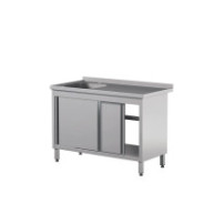 Stół ze zlewem i drzwiami suwanymi 1600 × 700 mm – ASBER STW-167/1 PL L 2SD – ECO Line