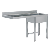 Stół do zmywarki podblatowej 1600 × 600 mm – ASBER STWD-166/1 PL L – ECO Line