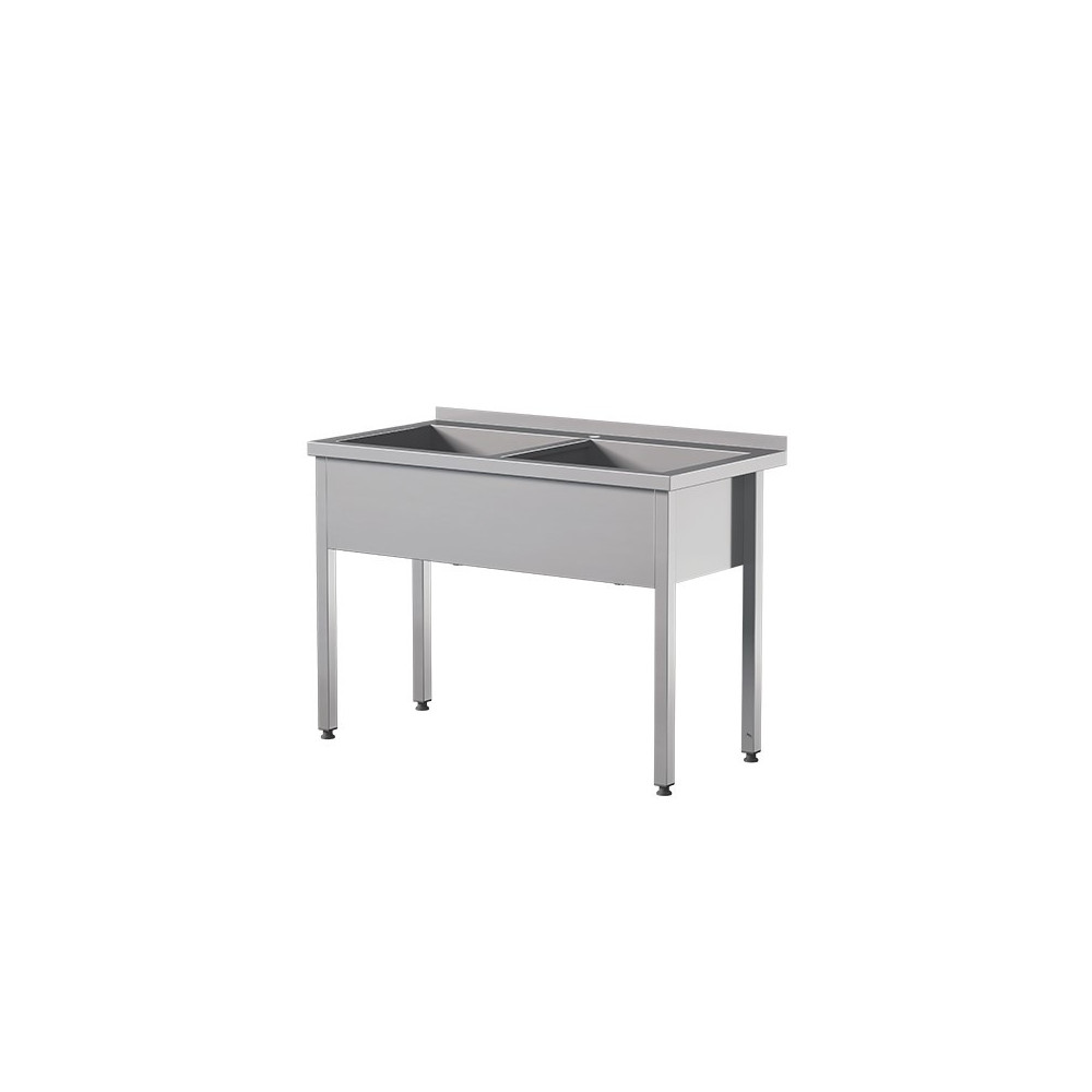 Stół z basenem dwukomorowym 1500 × 700 mm – ASBER SBTW-1574/2 PL – ECO Line
