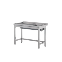 Stół do obróbki produktów pojedynczy 1200 × 700 mm – ASBER WTP-127/1 PL – 304 Line