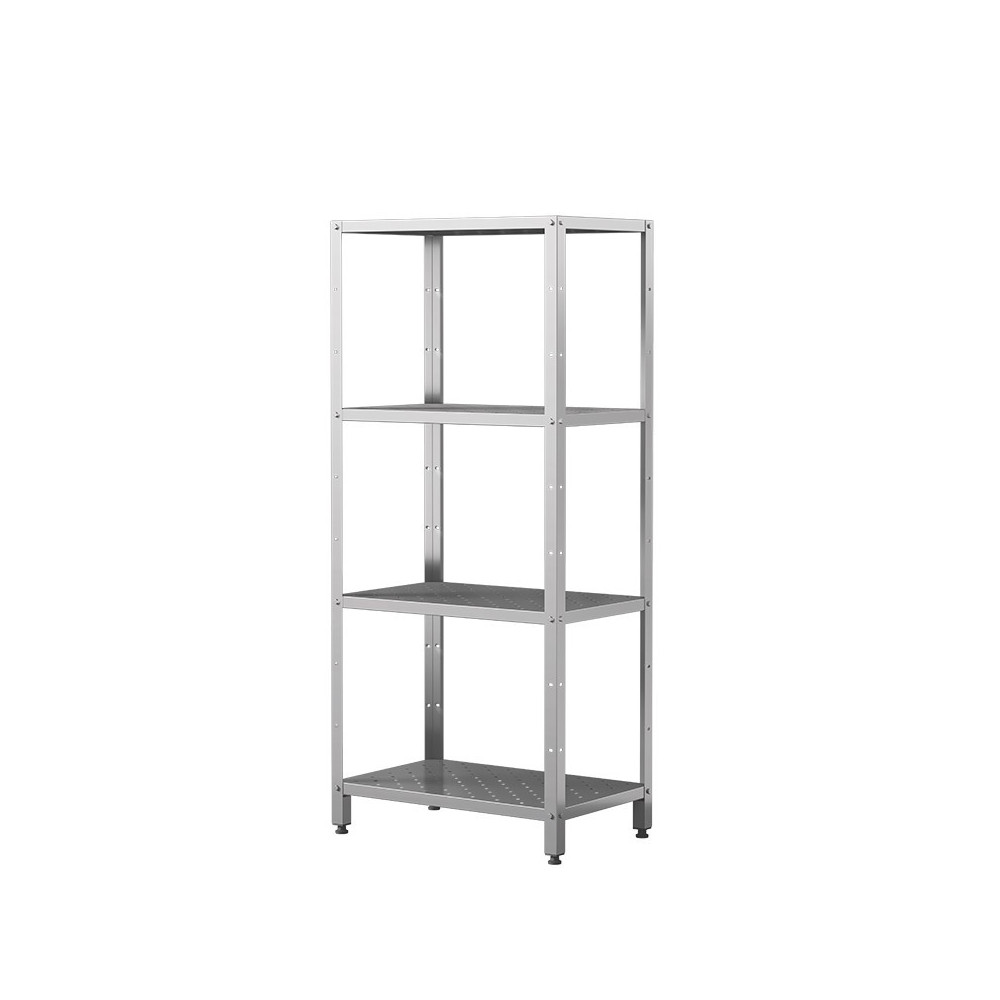 Regał skręcany z półkami perforowanymi 600 × 500 mm – ASBER SSDP-650 – 304 Line