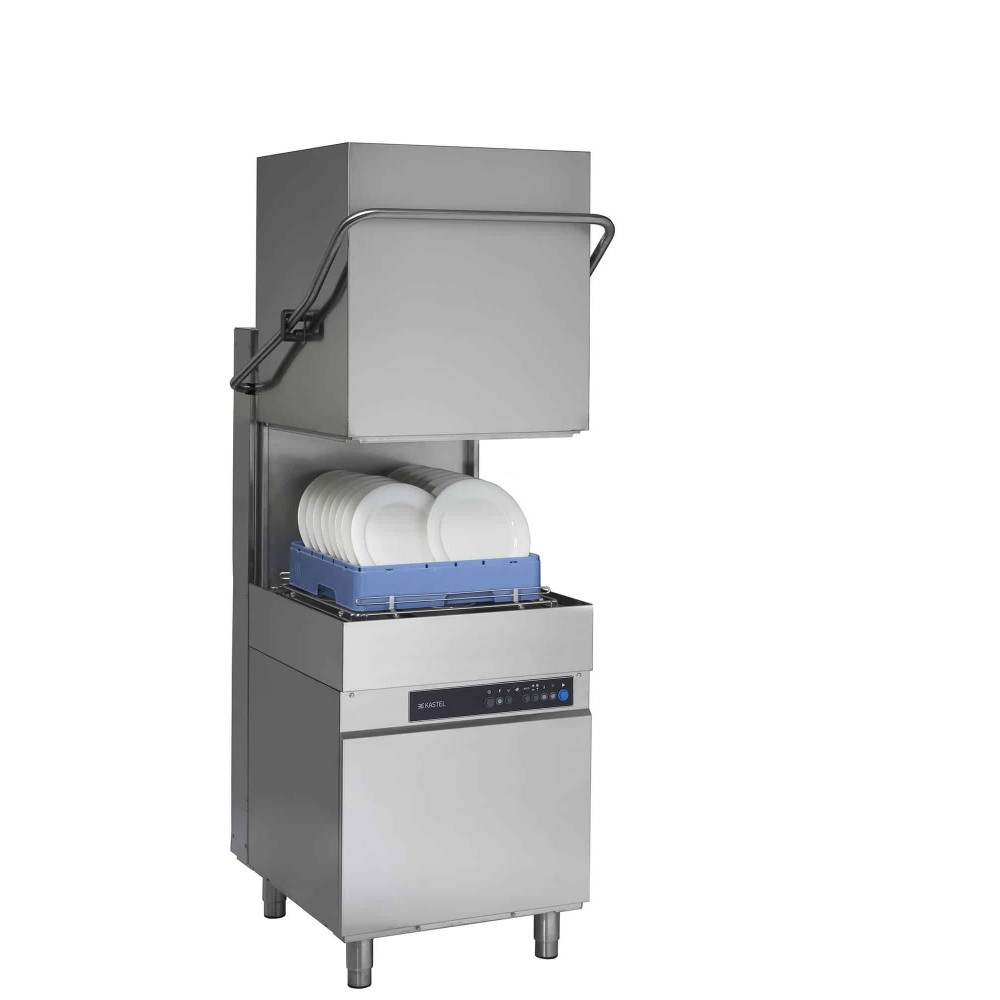 Zmywarka kapturowa ze zmiękczaczem wody 60 koszy/h z koszem 500x500 mm z pompą płukania Kastel HK 850E PRS S